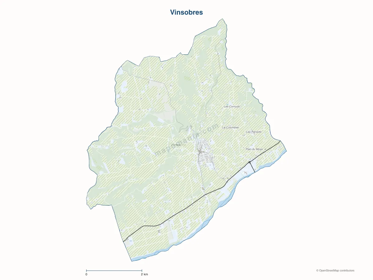 Carte de Vinsobres à personnaliser