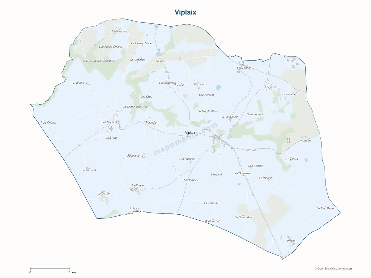 Carte de Viplaix à personnaliser