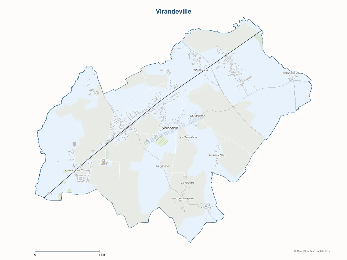 Carte de Virandeville à personnaliser