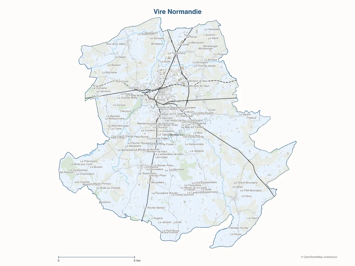 Carte de Vire Normandie à personnaliser
