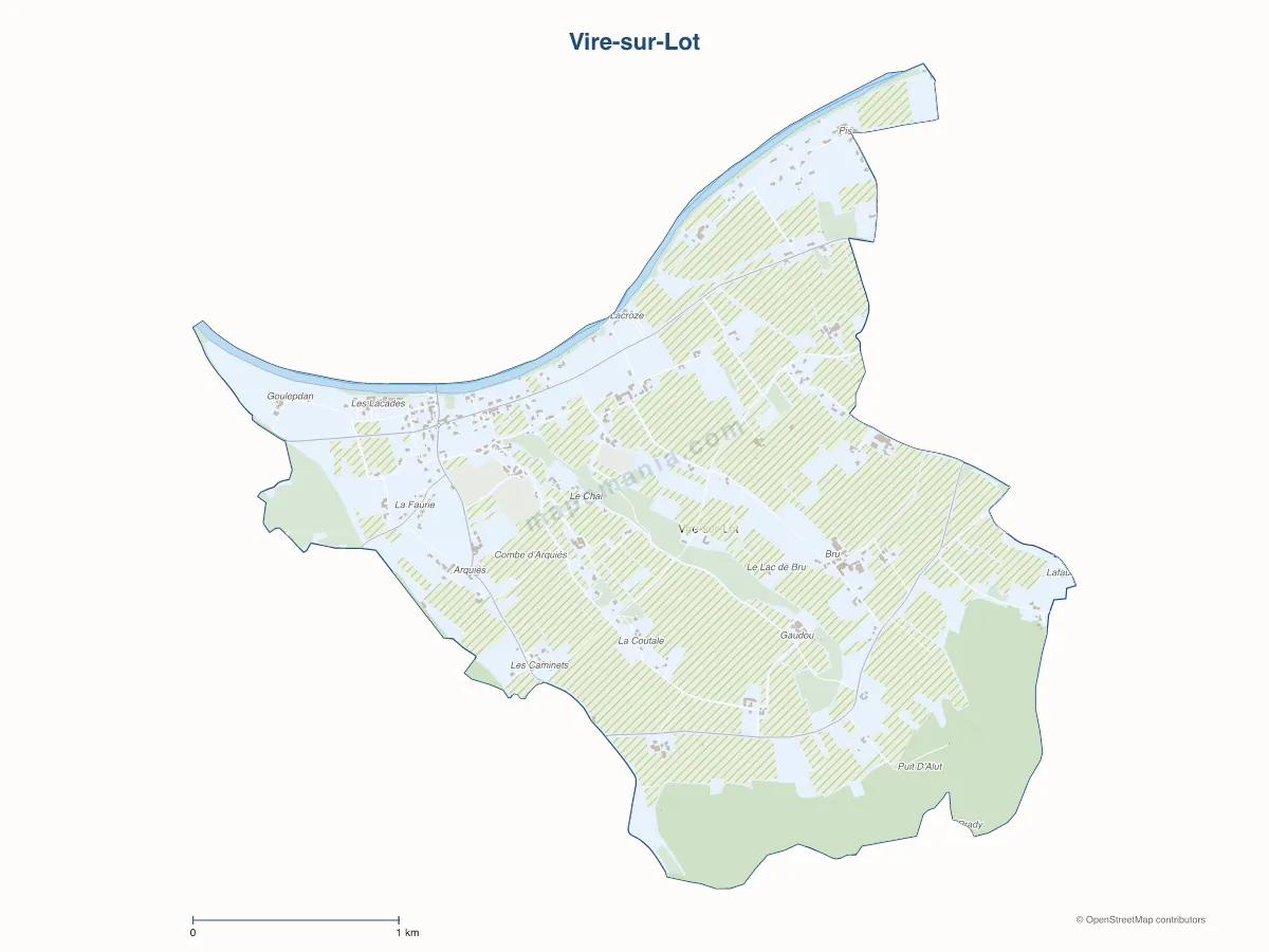 Carte de Vire-sur-Lot à personnaliser