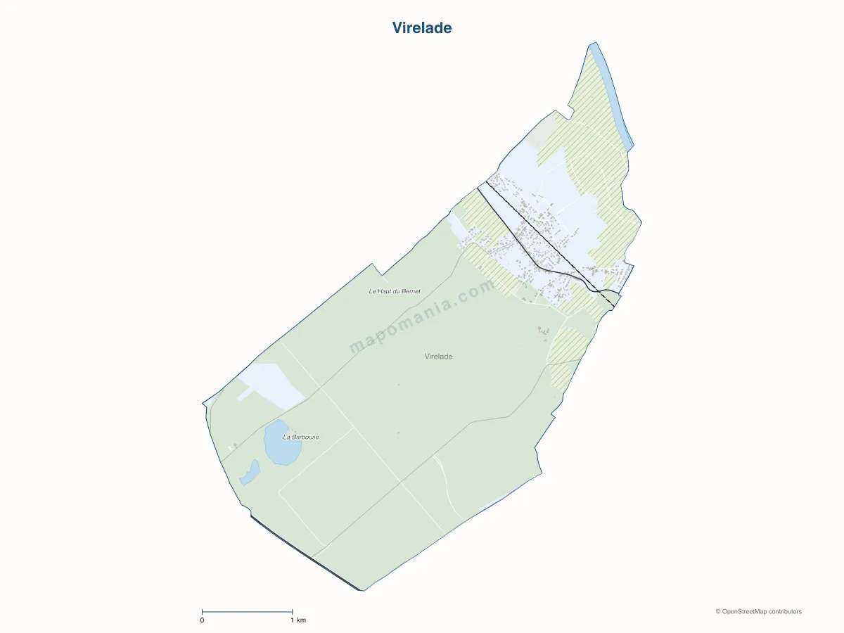 Carte de Virelade à personnaliser