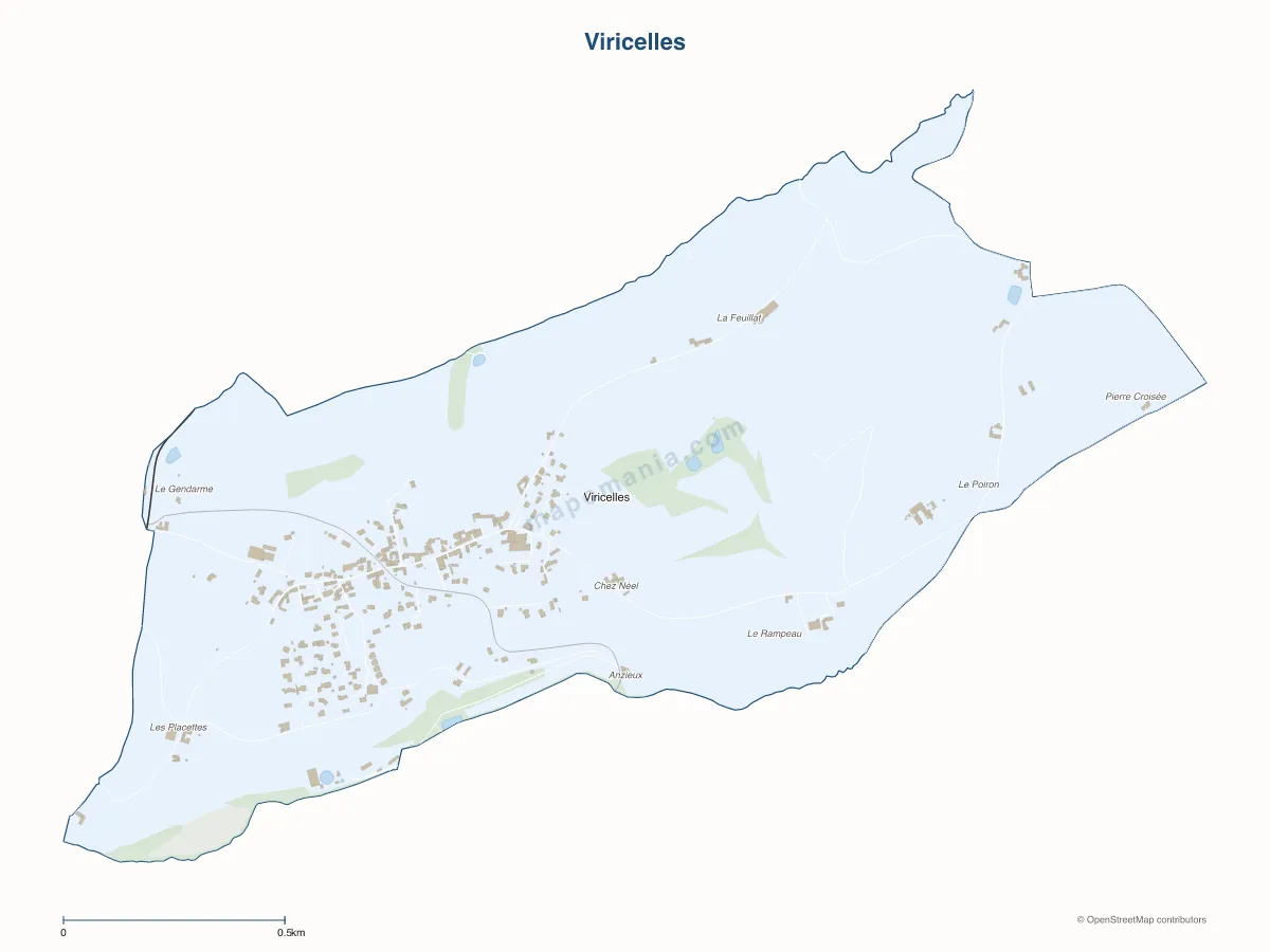 Carte de Viricelles à personnaliser