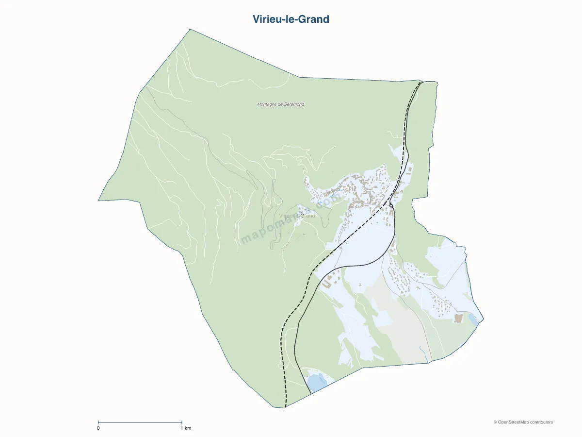 Carte de Virieu-le-Grand à personnaliser