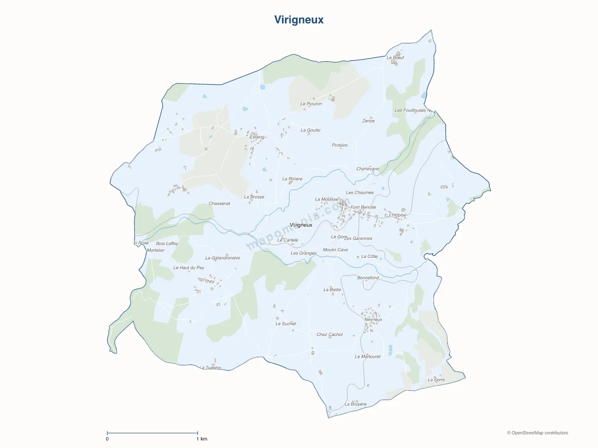 Carte de Virigneux à personnaliser
