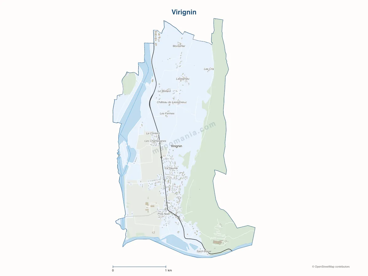 Carte de Virignin à personnaliser