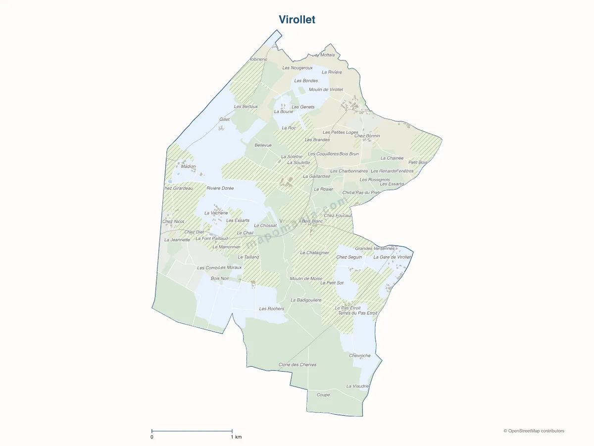 Carte de Virollet à personnaliser