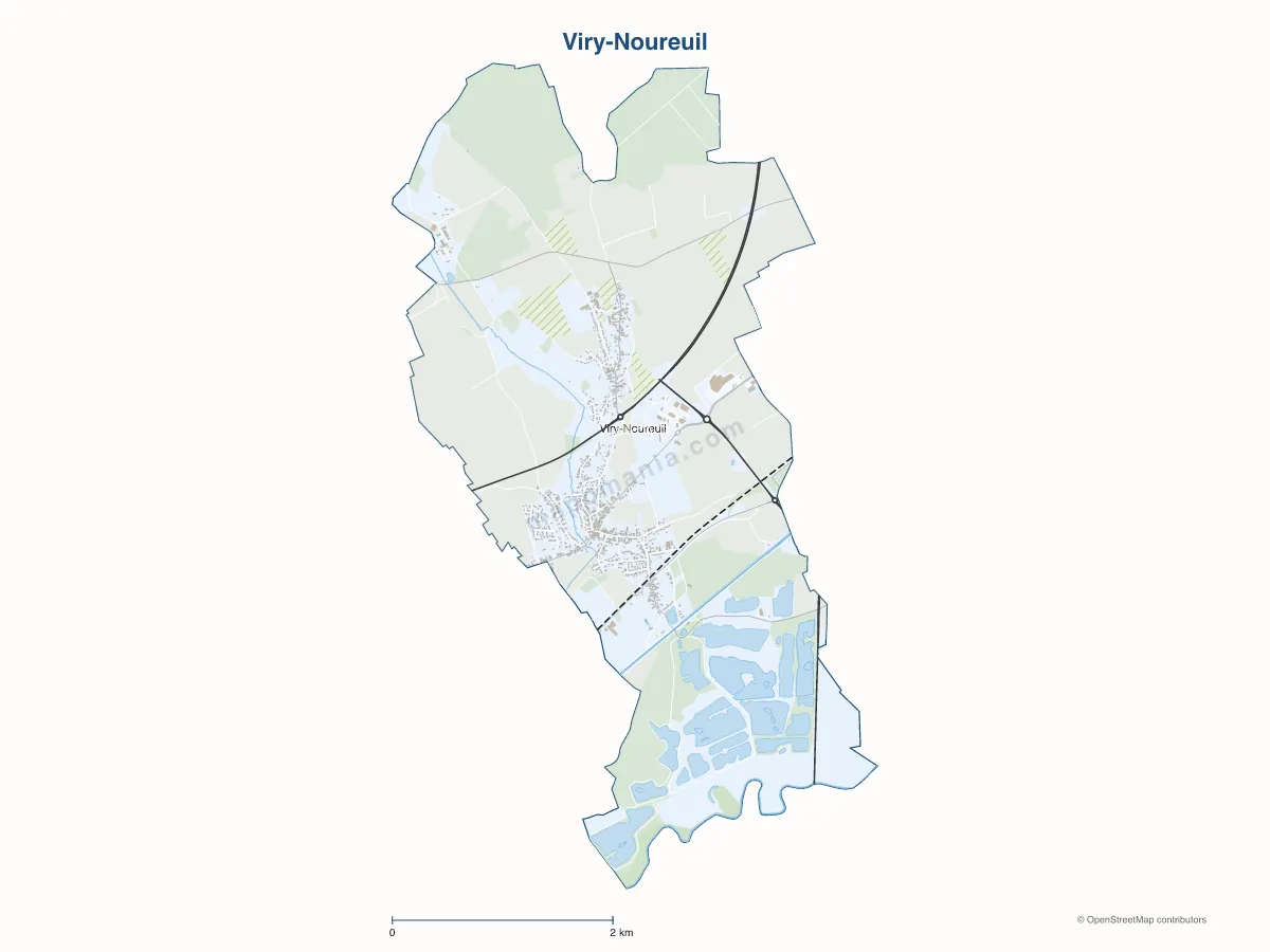 Carte de Viry-Noureuil à personnaliser