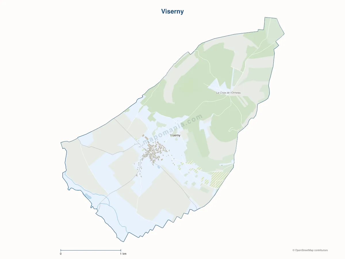 Carte de Viserny à personnaliser