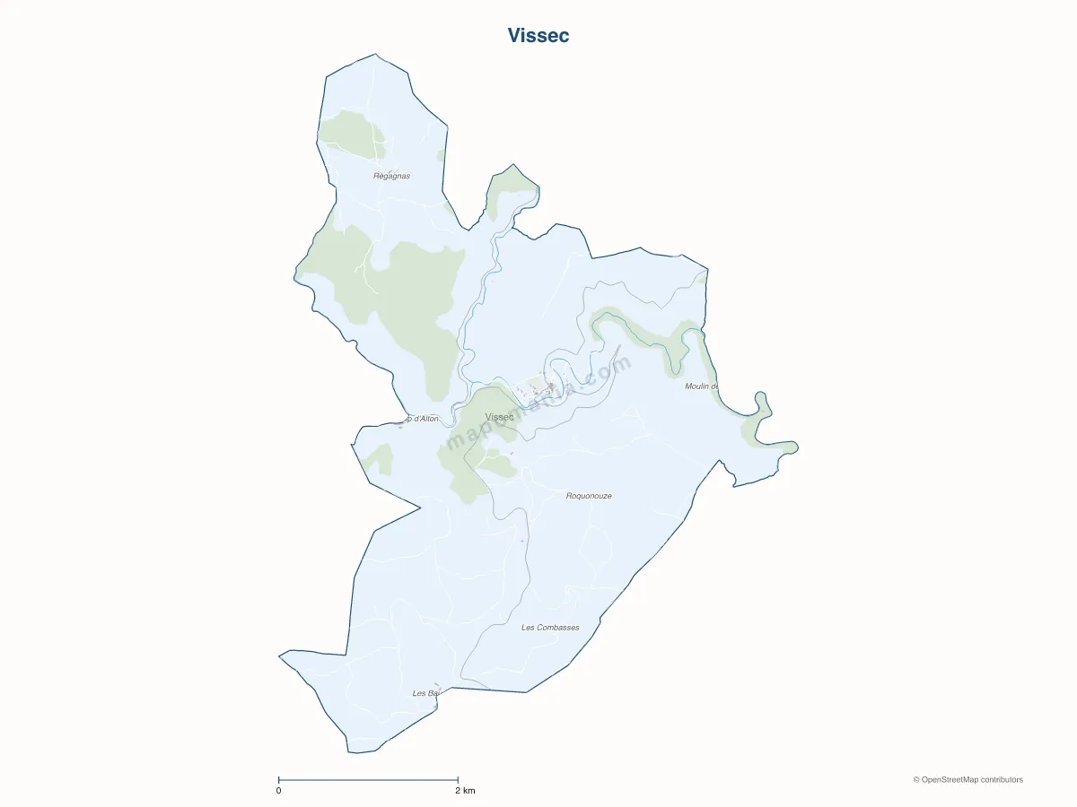 Carte de Vissec à personnaliser