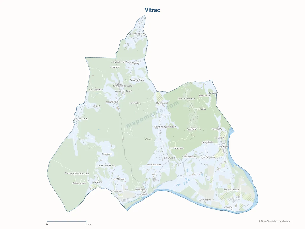 Carte de Vitrac à personnaliser