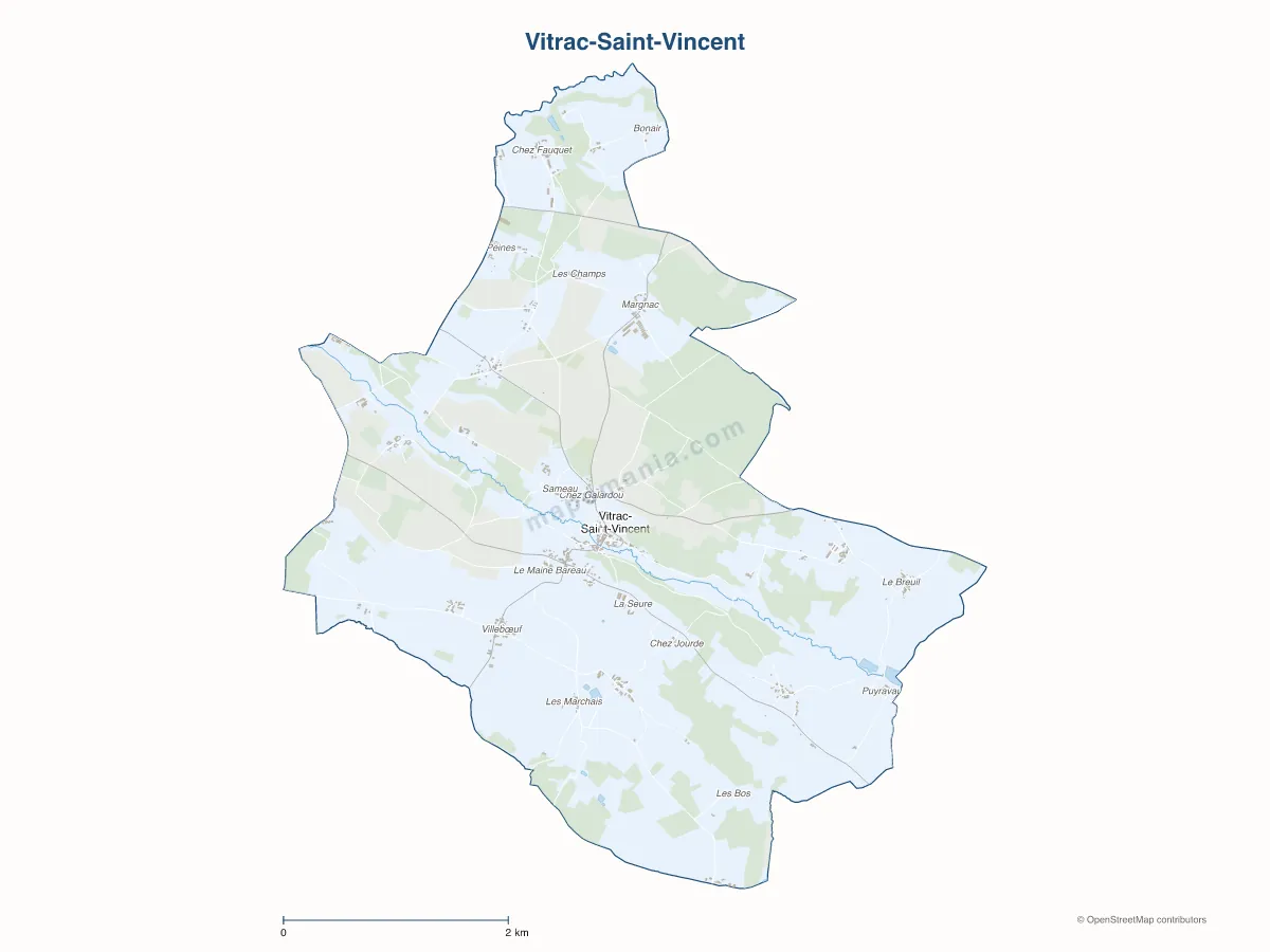Carte de Vitrac-Saint-Vincent à personnaliser