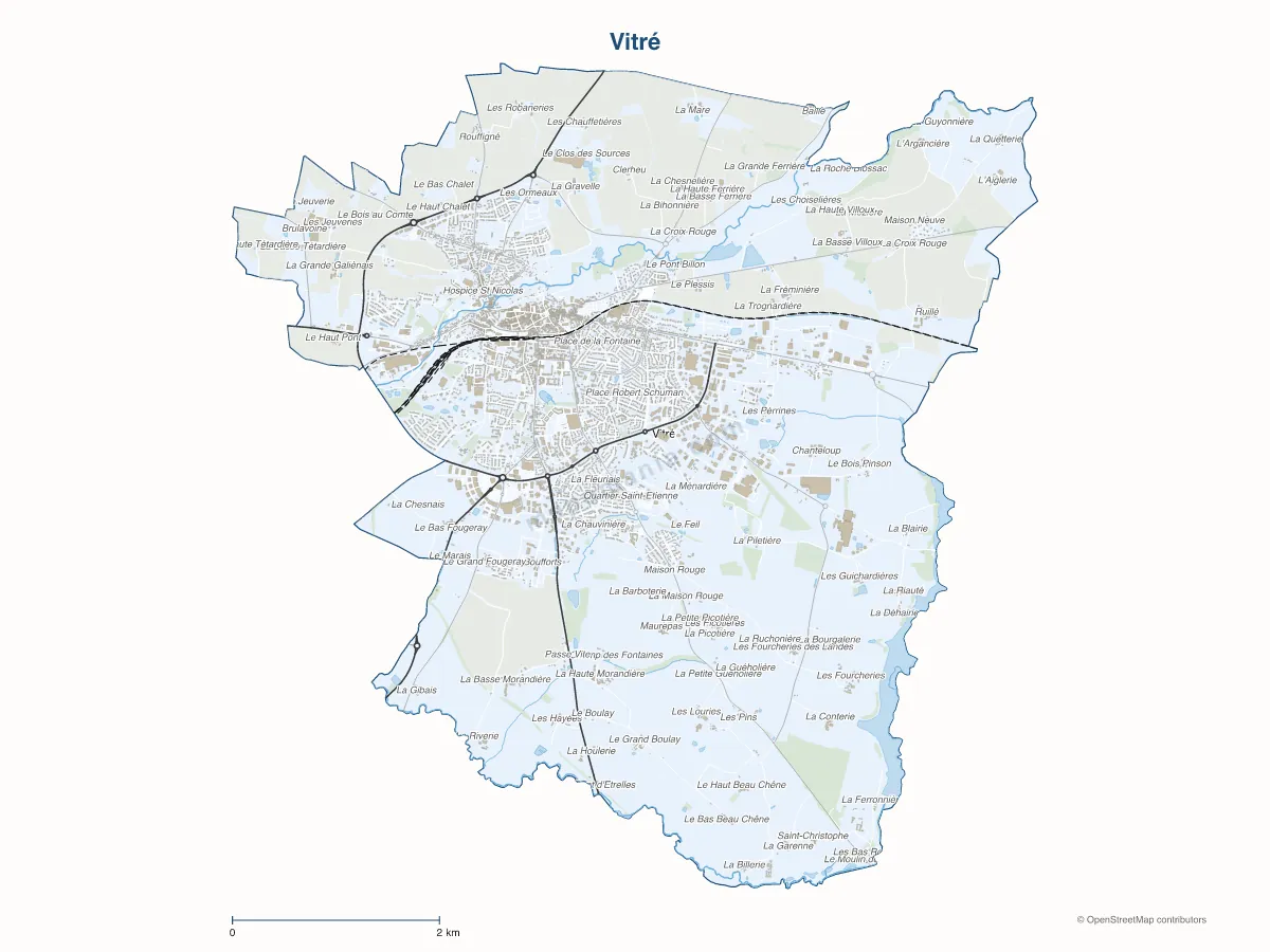 Carte de Vitré à personnaliser