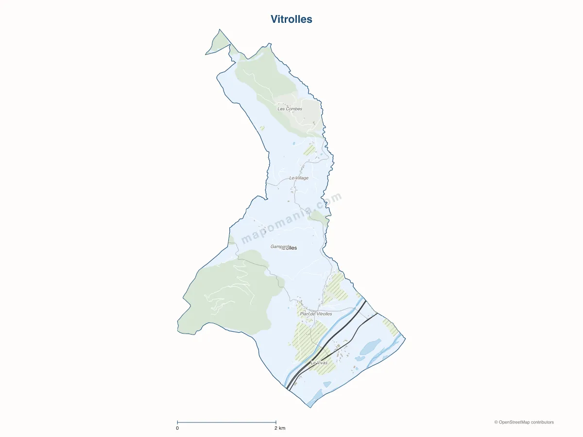 Carte de Vitrolles à personnaliser