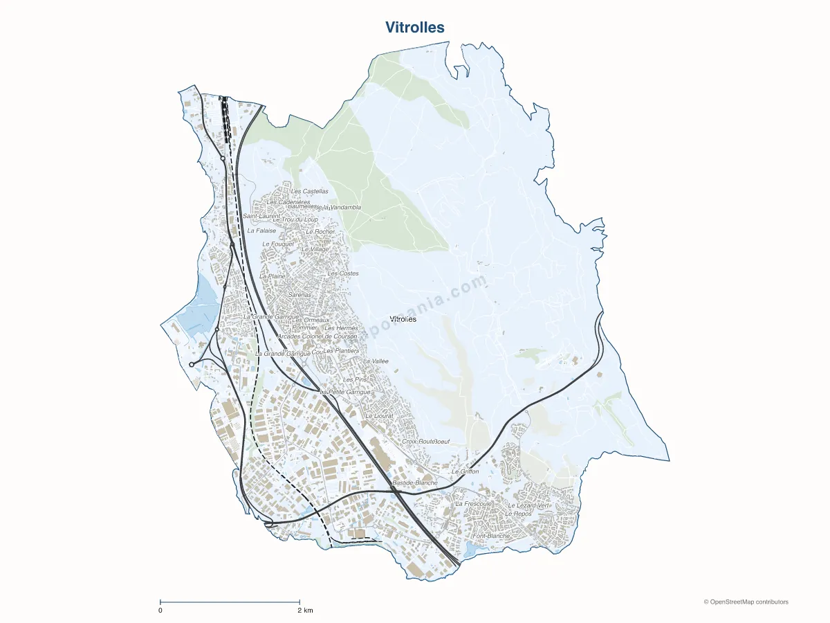 Carte de Vitrolles à personnaliser