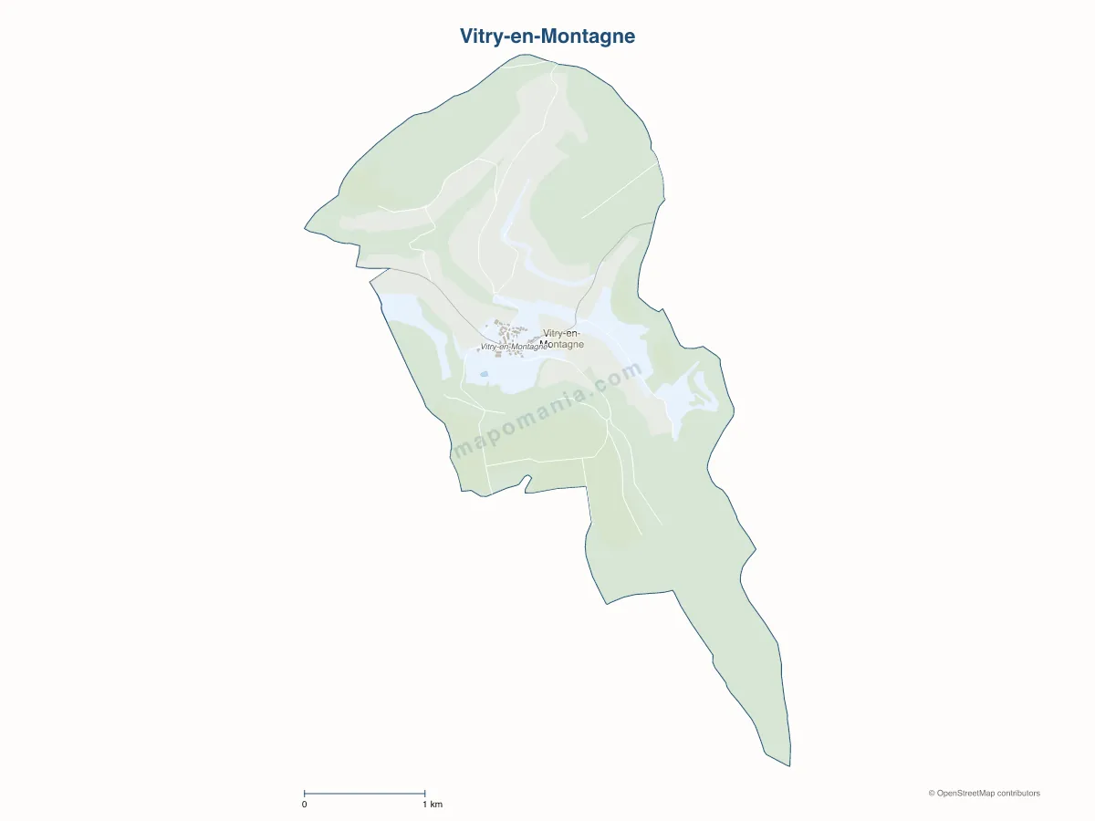Carte de Vitry-en-Montagne à personnaliser