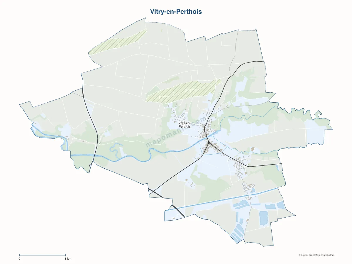Carte de Vitry-en-Perthois à personnaliser