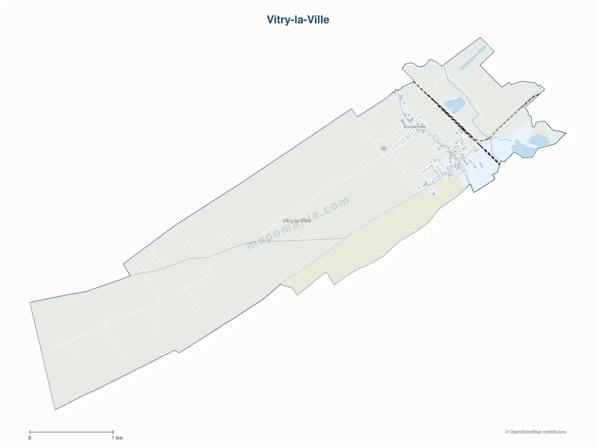 Carte de Vitry-la-Ville à personnaliser