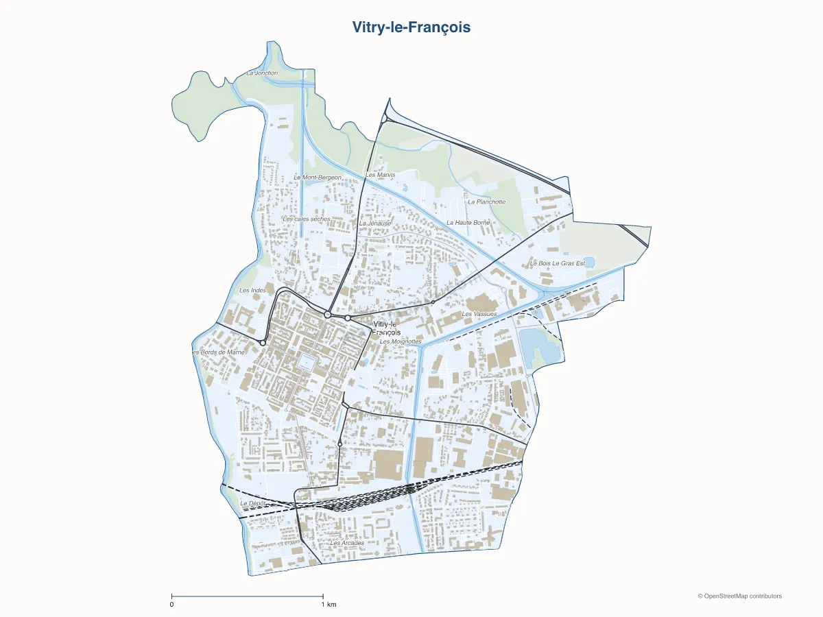 Carte de Vitry-le-François à personnaliser