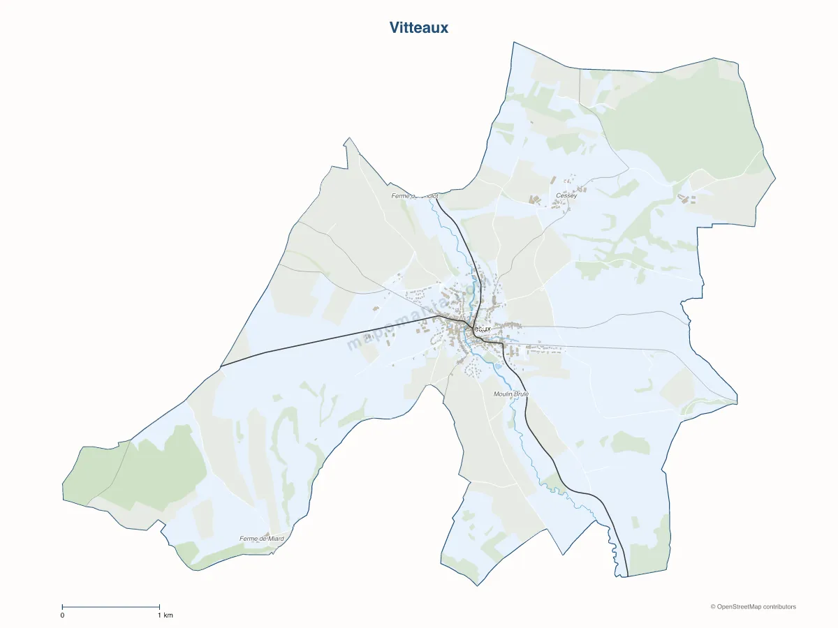 Carte de Vitteaux à personnaliser