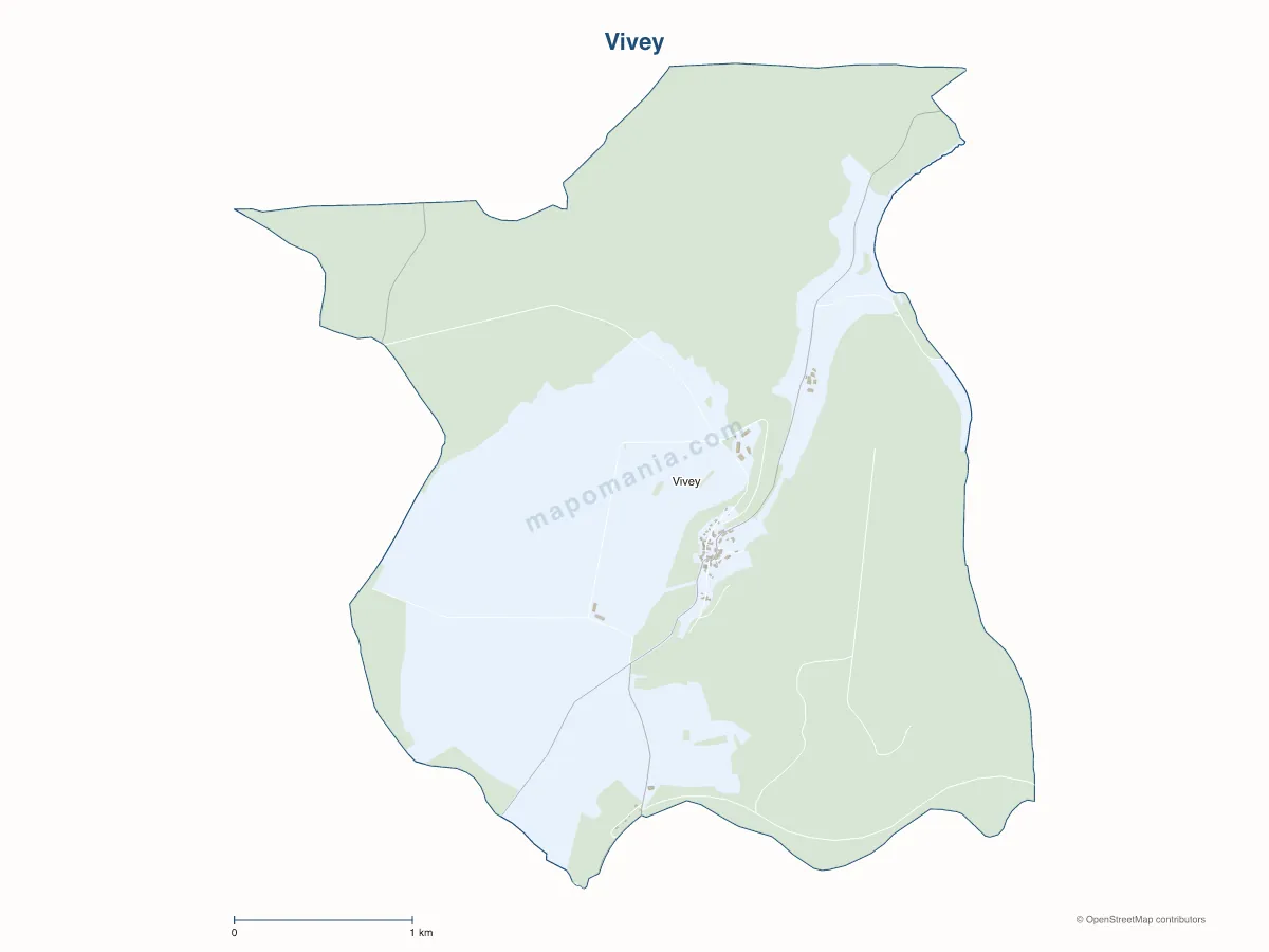 Carte de Vivey à personnaliser