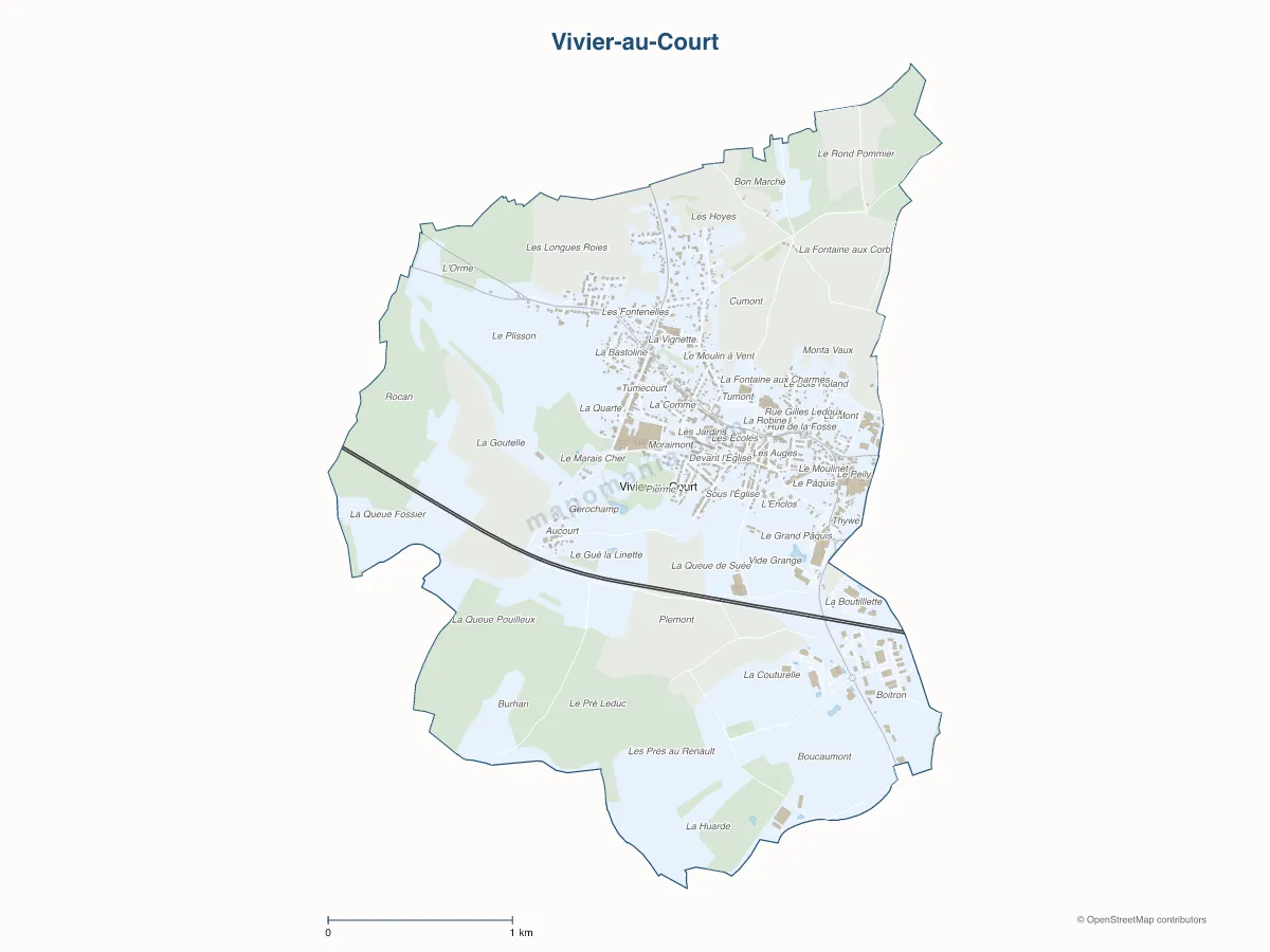 Carte de Vivier-au-Court à personnaliser