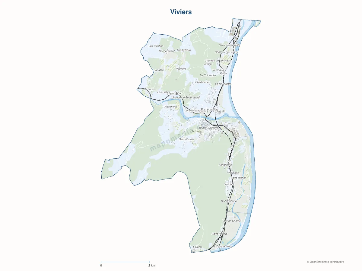 Carte de Viviers à personnaliser