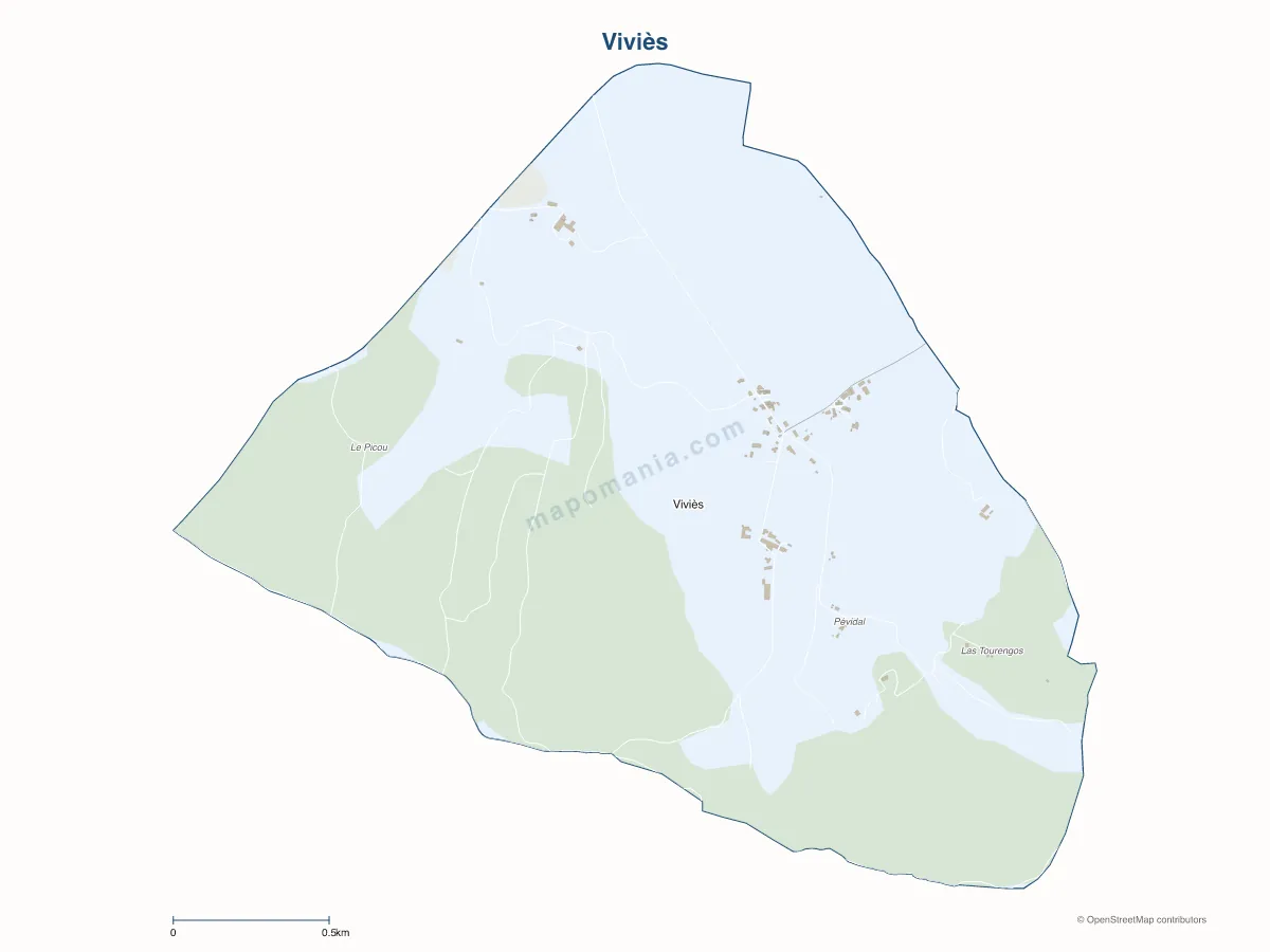Carte de Viviès à personnaliser