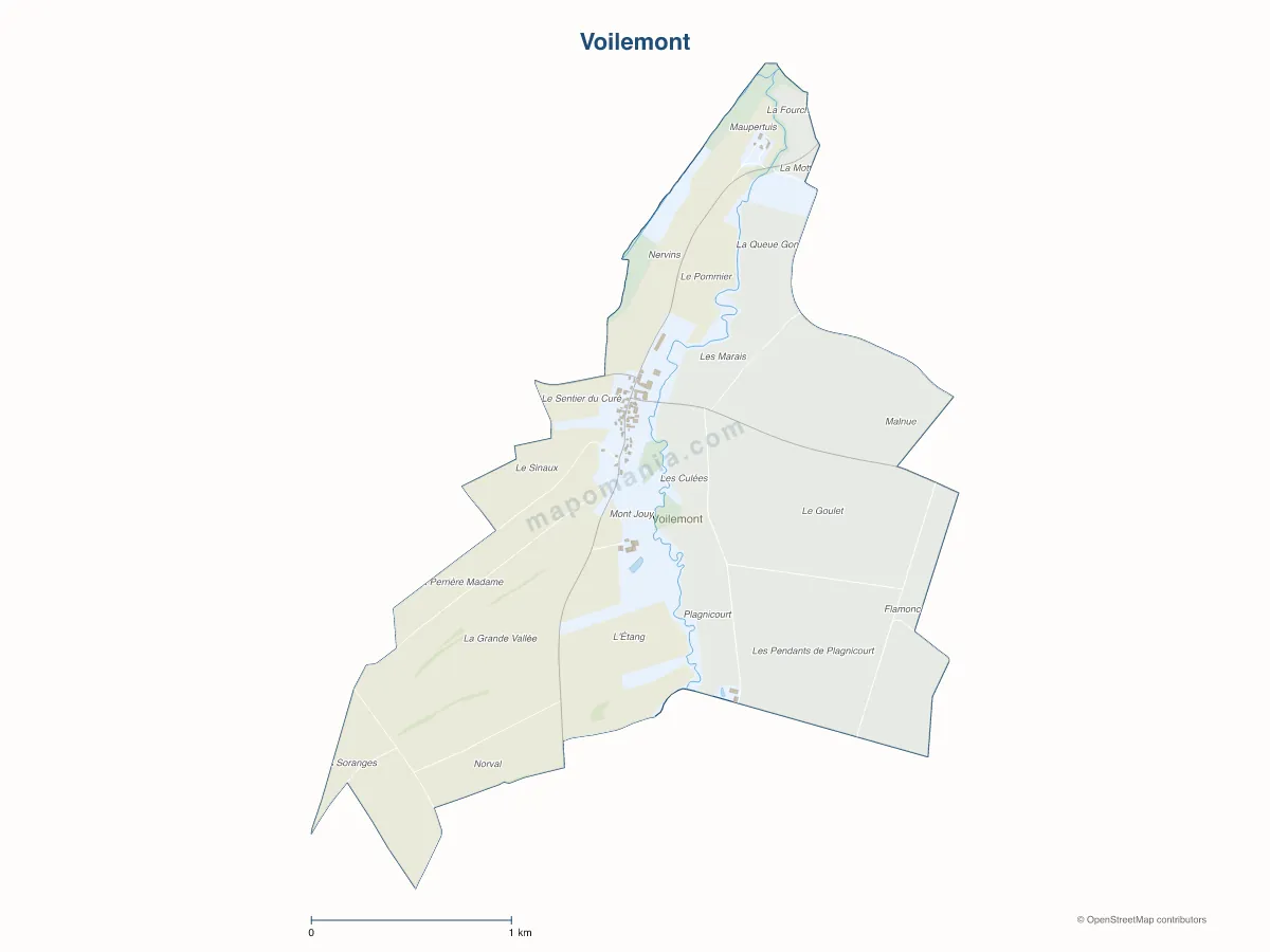 Carte de Voilemont à personnaliser