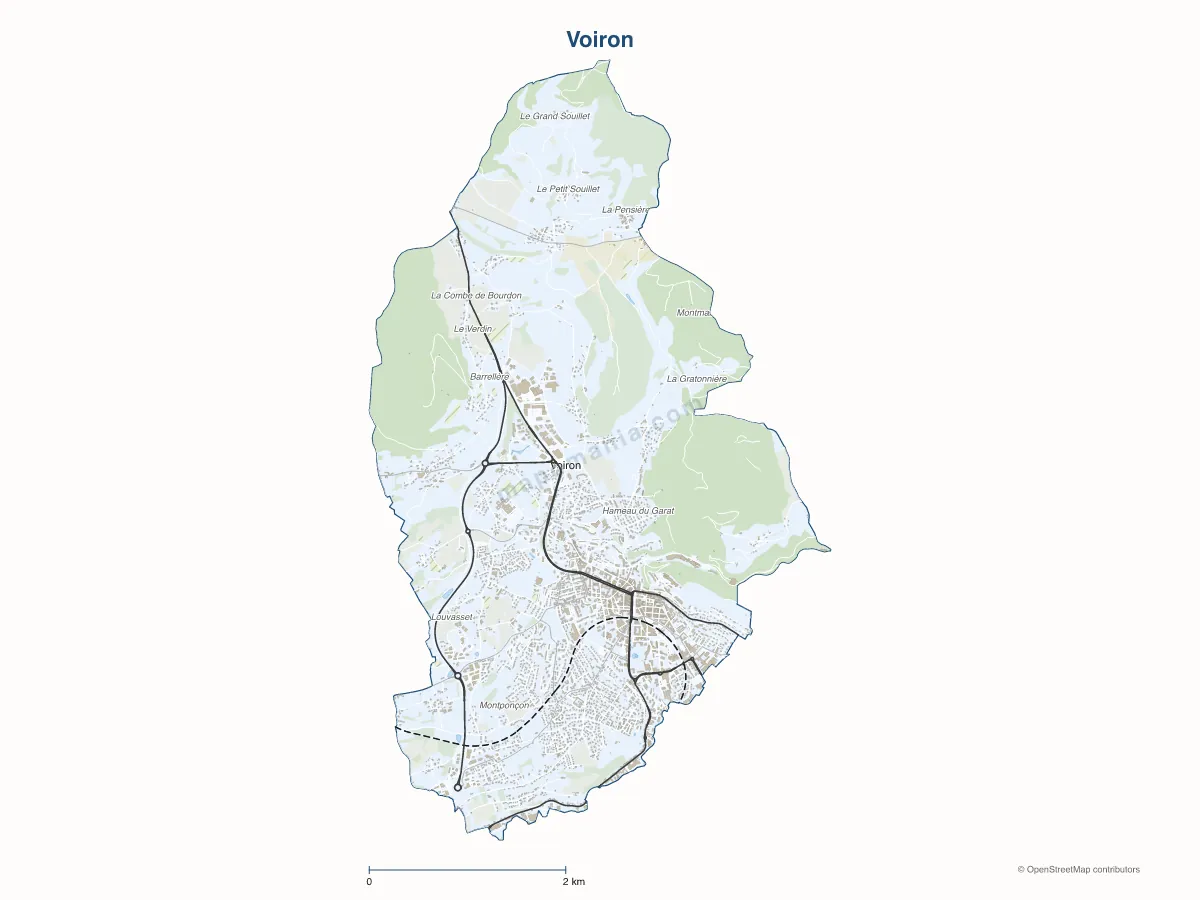 Carte de Voiron à personnaliser