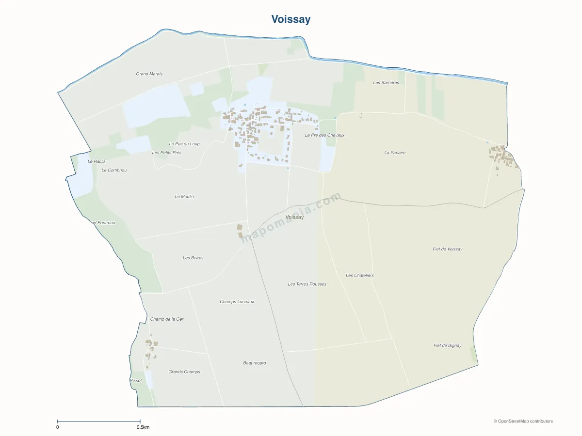 Carte de Voissay à personnaliser