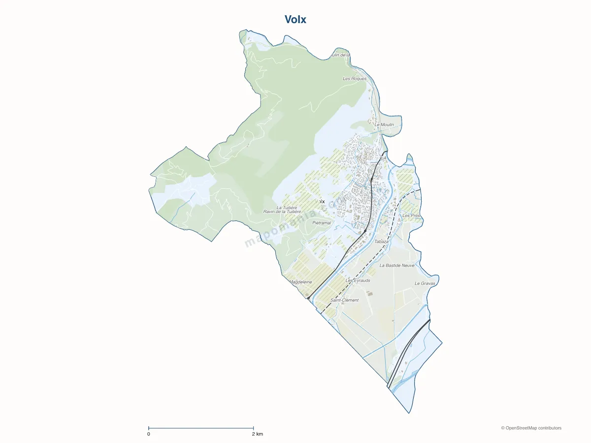 Carte de Volx à personnaliser