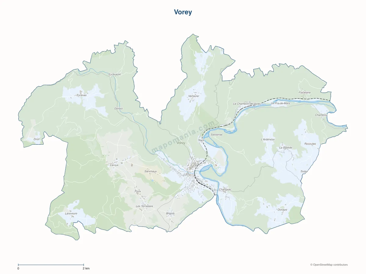 Carte de Vorey à personnaliser