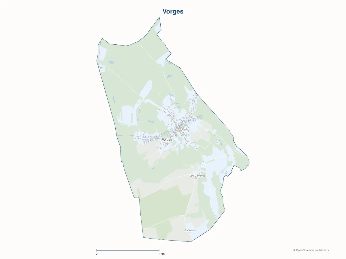Carte de Vorges à personnaliser