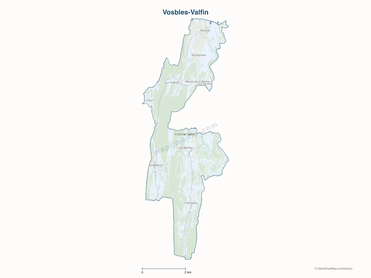 Carte de Vosbles-Valfin à personnaliser