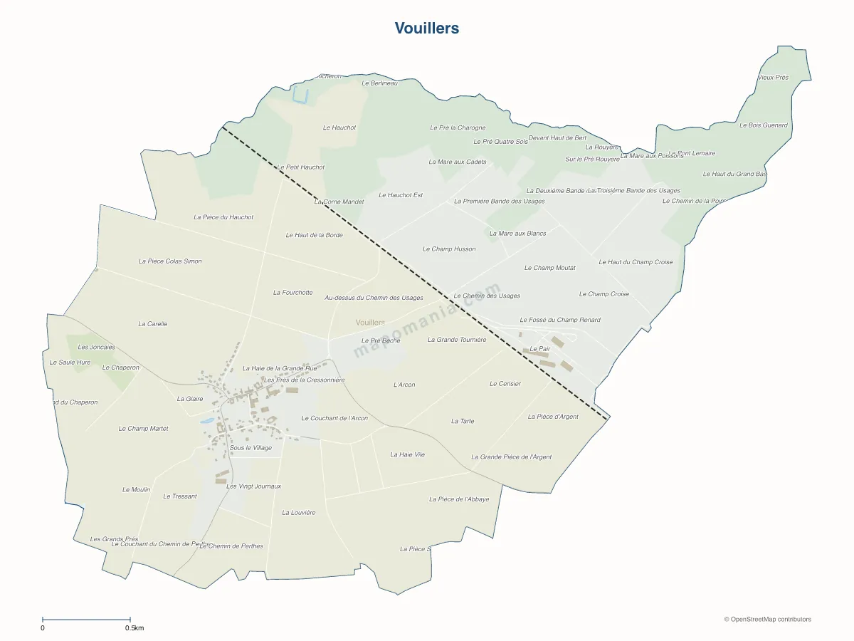 Carte de Vouillers à personnaliser
