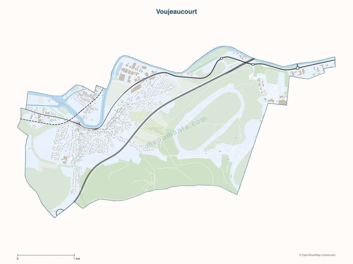 Carte de Voujeaucourt à personnaliser