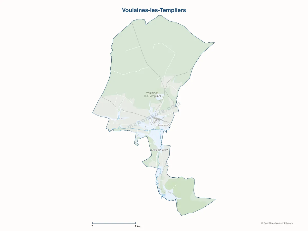 Carte de Voulaines-les-Templiers à personnaliser