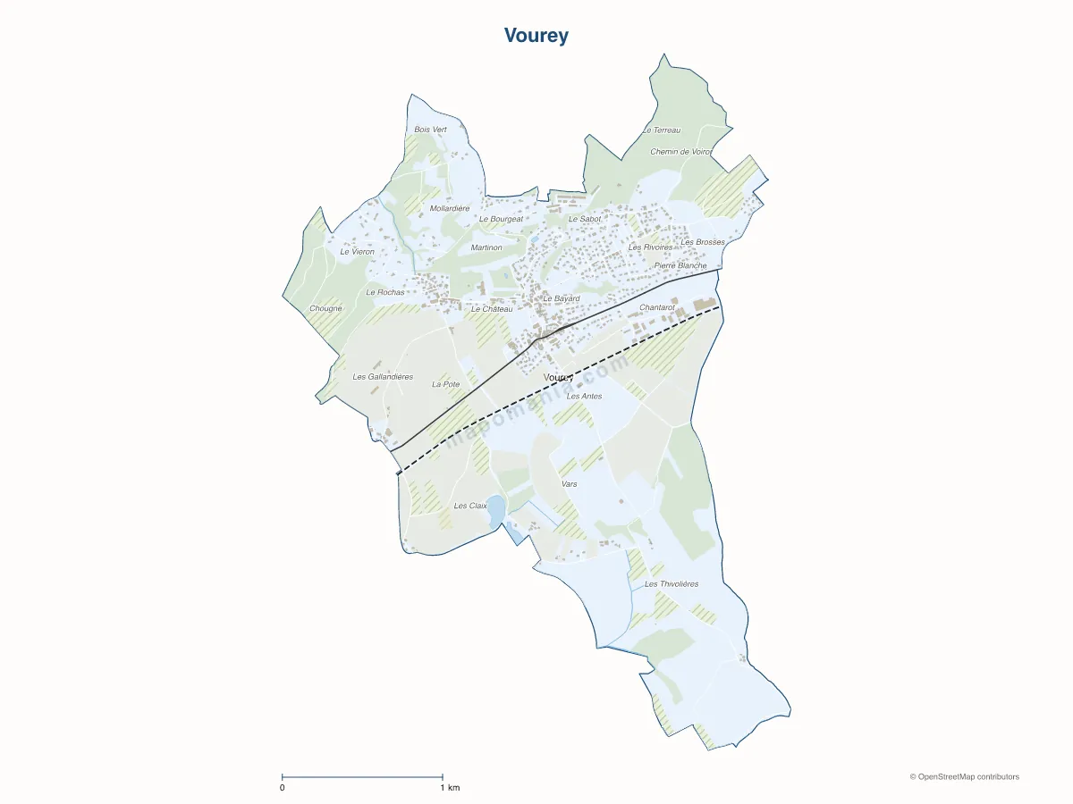 Carte de Vourey à personnaliser