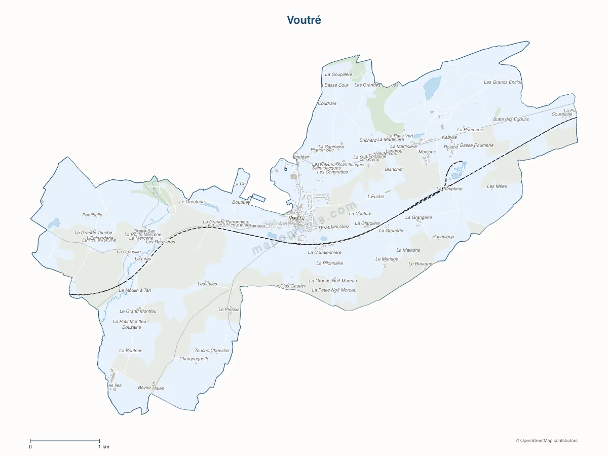 Carte de Voutré à personnaliser