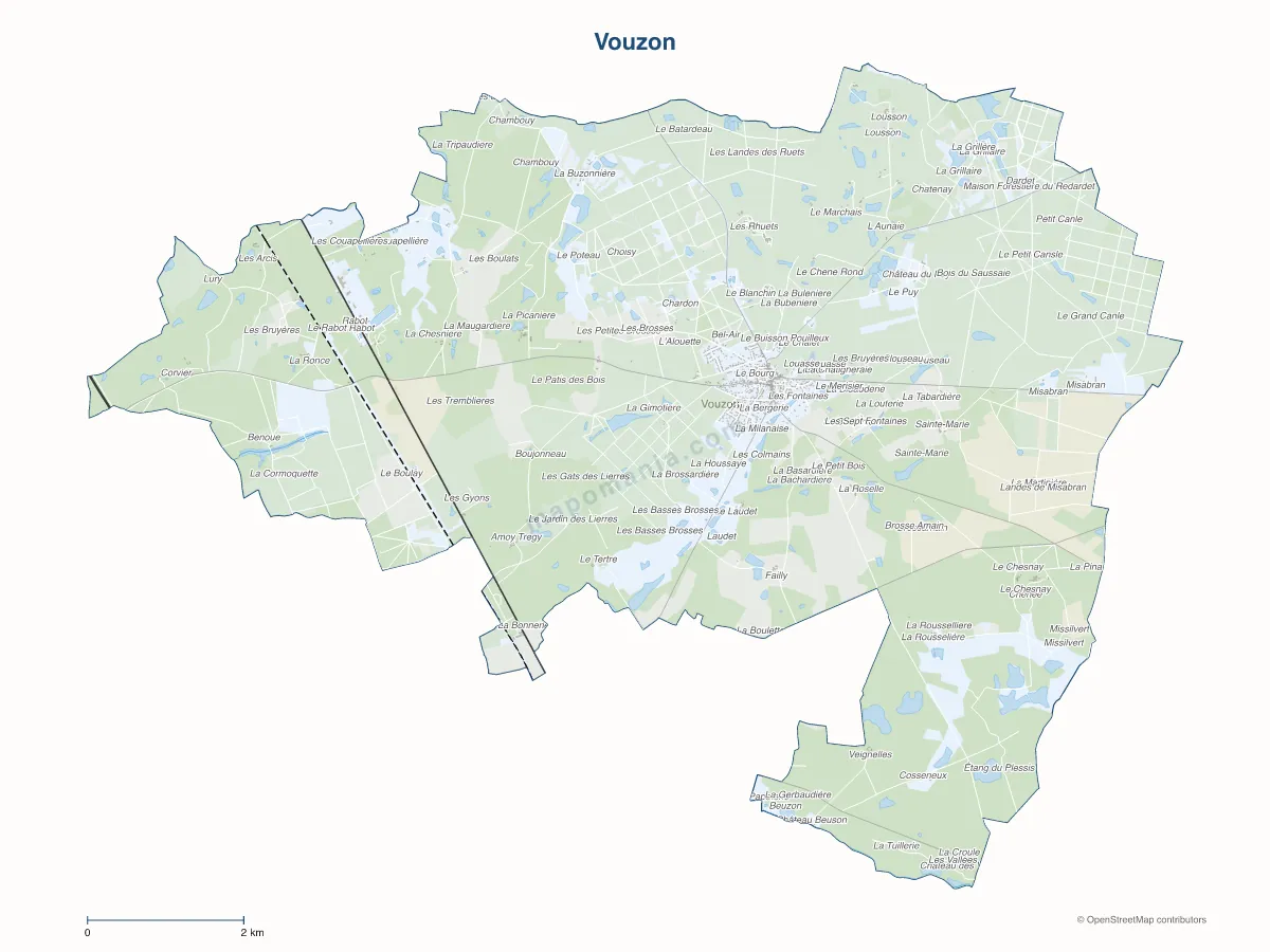 Carte de Vouzon à personnaliser