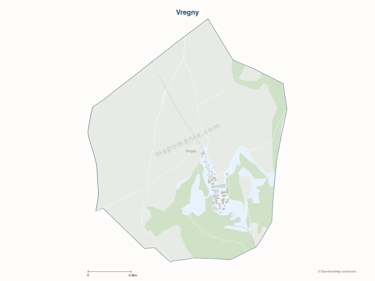 Carte de Vregny à personnaliser