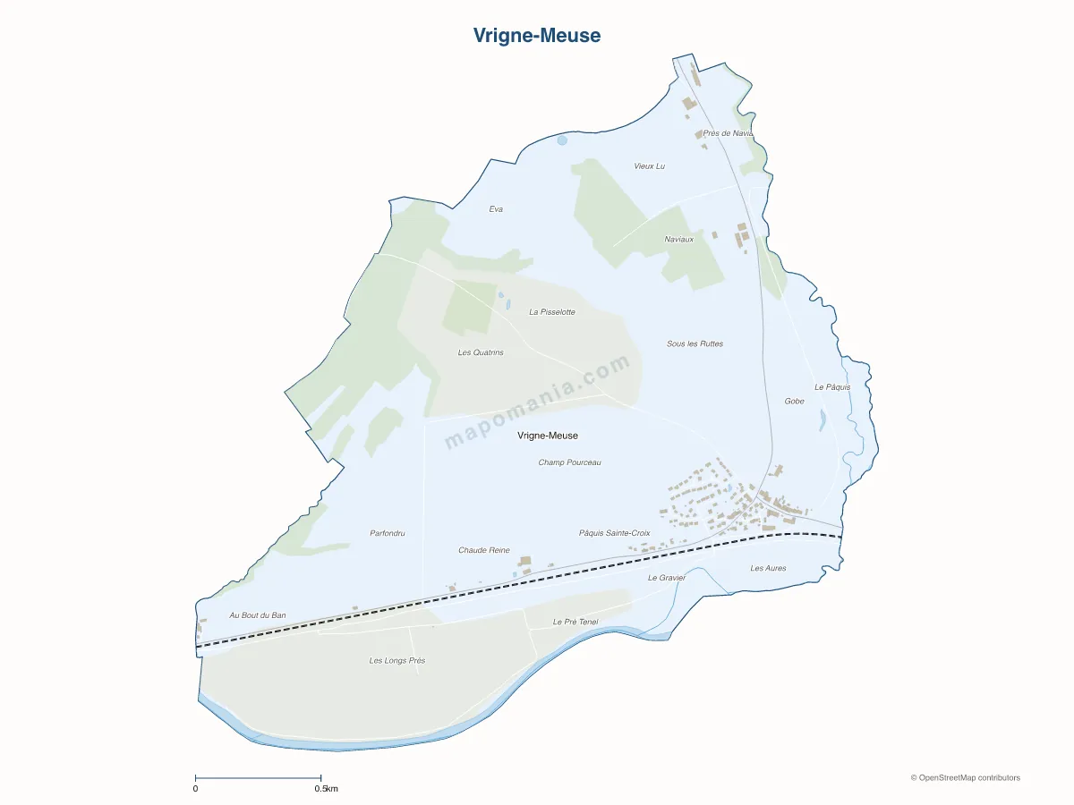 Carte de Vrigne-Meuse à personnaliser