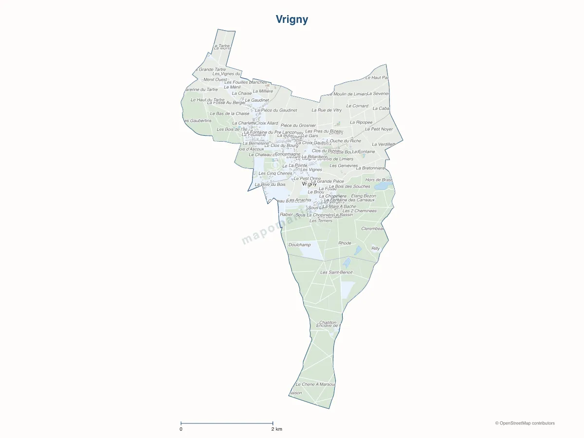 Carte de Vrigny à personnaliser