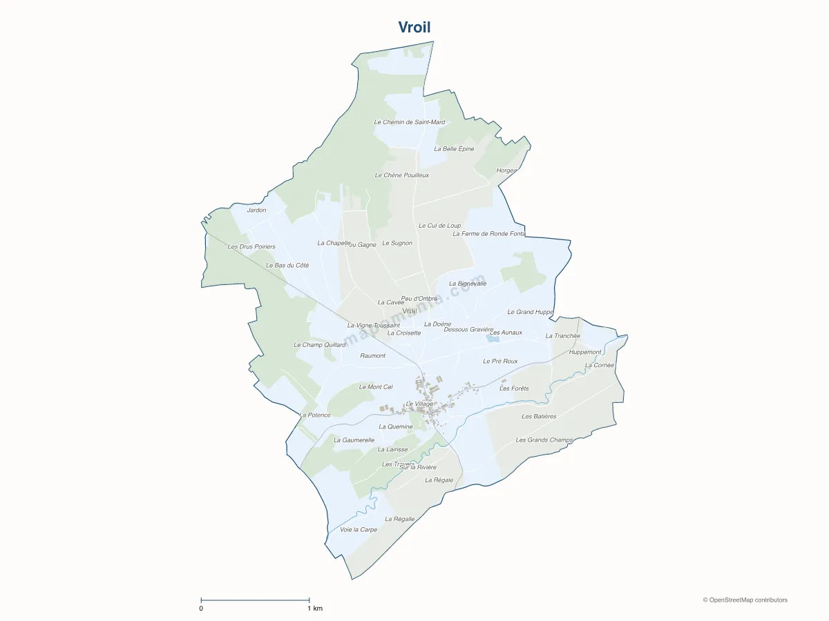Carte de Vroil à personnaliser