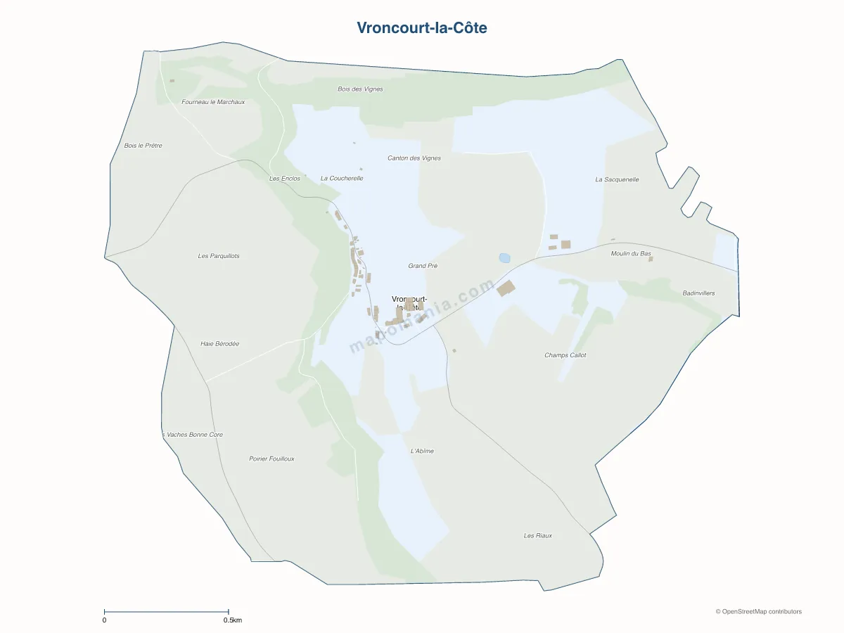 Carte de Vroncourt-la-Côte à personnaliser