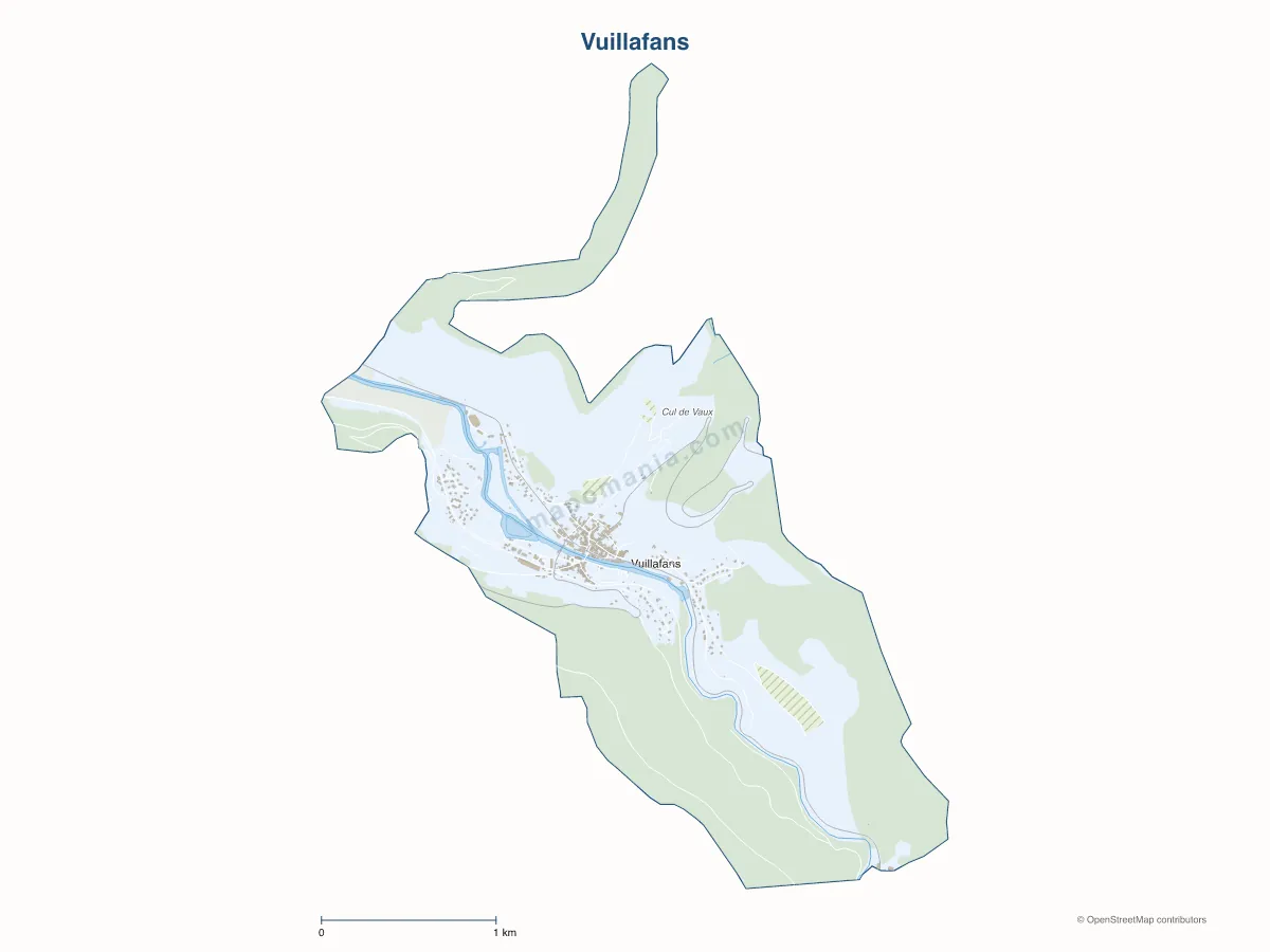 Carte de Vuillafans à personnaliser