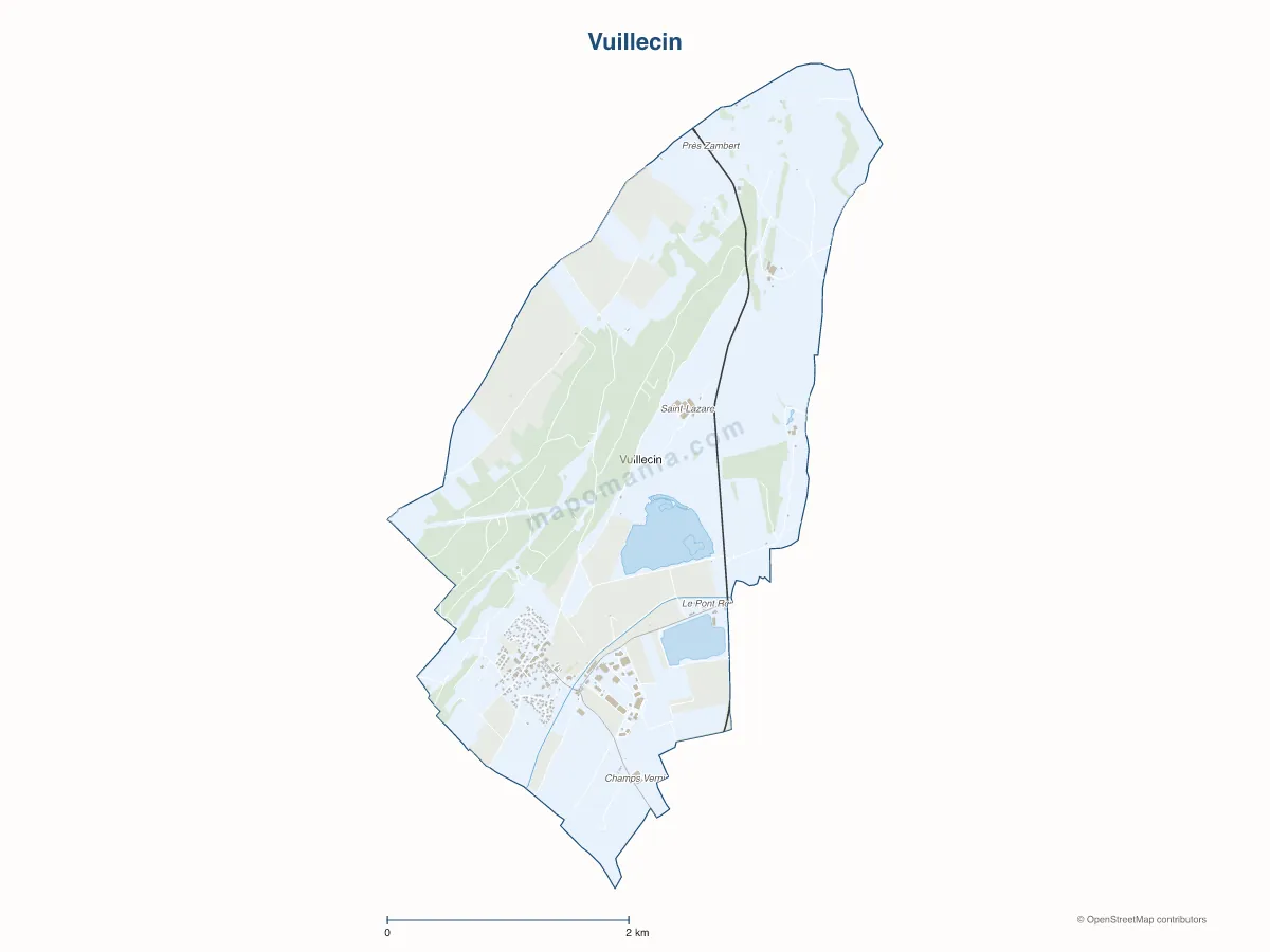 Carte de Vuillecin à personnaliser