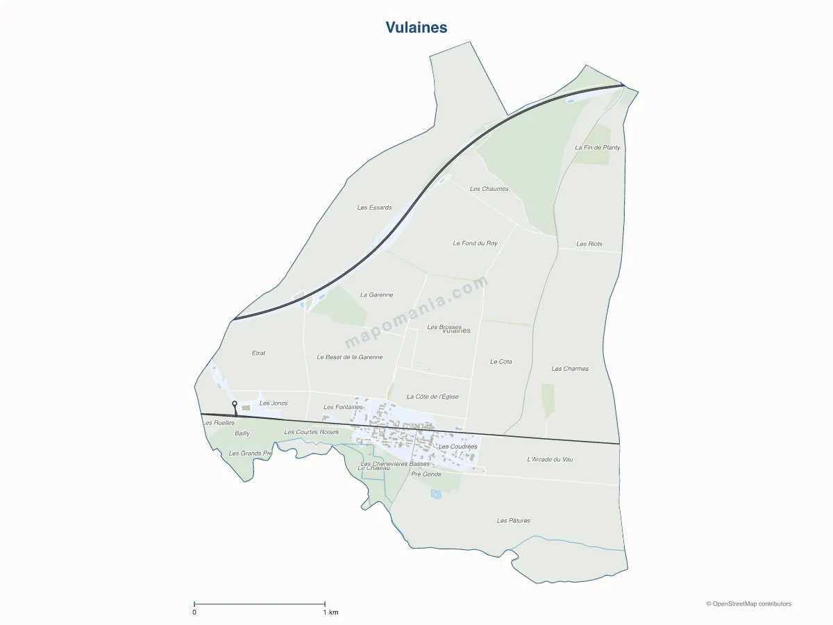 Carte de Vulaines à personnaliser
