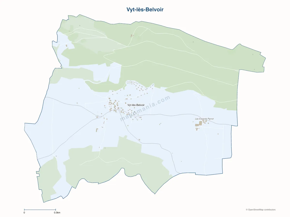 Carte de Vyt-lès-Belvoir à personnaliser